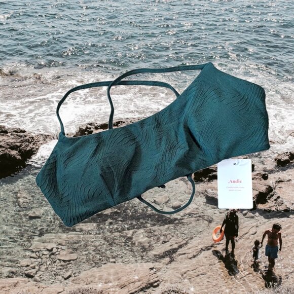 Andie Swim The Figi Top Vine Green Textured Size Medium - Picture 1 of 8